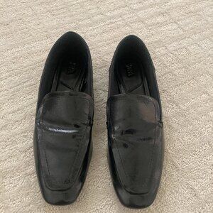 ZARA Patent Loafers Black Leather Sz 9